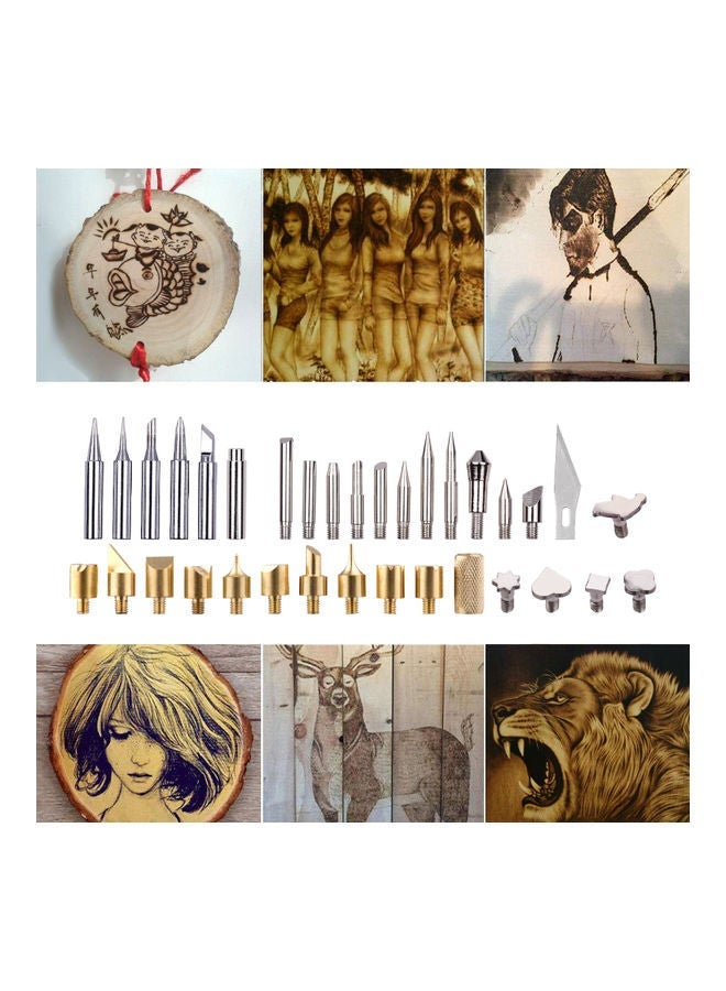 NIBEMINENT 39-Pieces Wood Burning Tool Kit Multicolour - Image 4