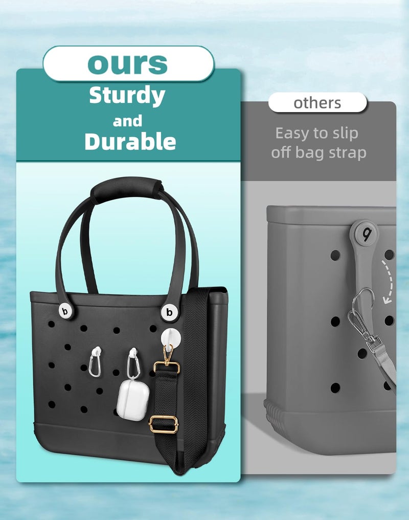 Toykee Bag Strap Crossbody Charms for Bogg Bag Accessories - Shoulder Strap Neoprene Luggage Handle Wrap for Suitcase & 2 Key Holders Black - Image 4