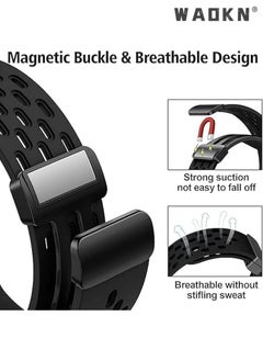 WAOKN Compatible with Samsung Galaxy Watch 6 Replacement Band - 20mm Replacement Wrist Watch Strap Band Compatible with Samsung Galaxy Watch 6/6 Classic / 5/4，Soft Silicone strap with Magnetic Buckle  - Image 2