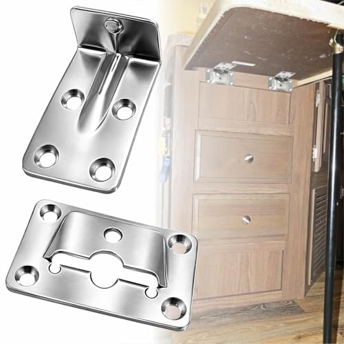asdmm Boat Table Mounting Brackets Marine Grade Folding Shelf Supports for Yacht Caravan RV Hardware Accessories Stainless Steel Set of 4 - Image 1