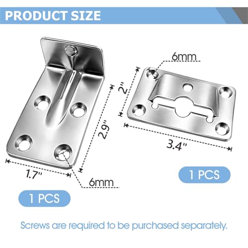 asdmm Boat Table Mounting Brackets Marine Grade Folding Shelf Supports for Yacht Caravan RV Hardware Accessories Stainless Steel Set of 4 - Image 3