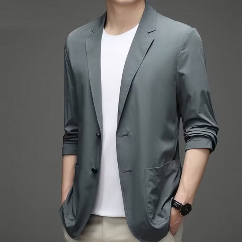 Blazer Men'S 2025 Trendy Single-Piece Youth Casual Elegant Slim Sun Protection Clothing Thin And Handsome - Image 1