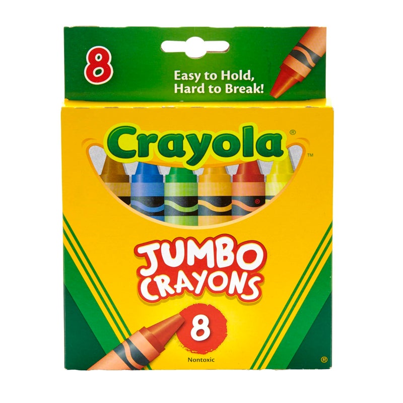 Crayola Jumbo Crayons, 8 Toddler Crayons, Assorted Colors - Image 1