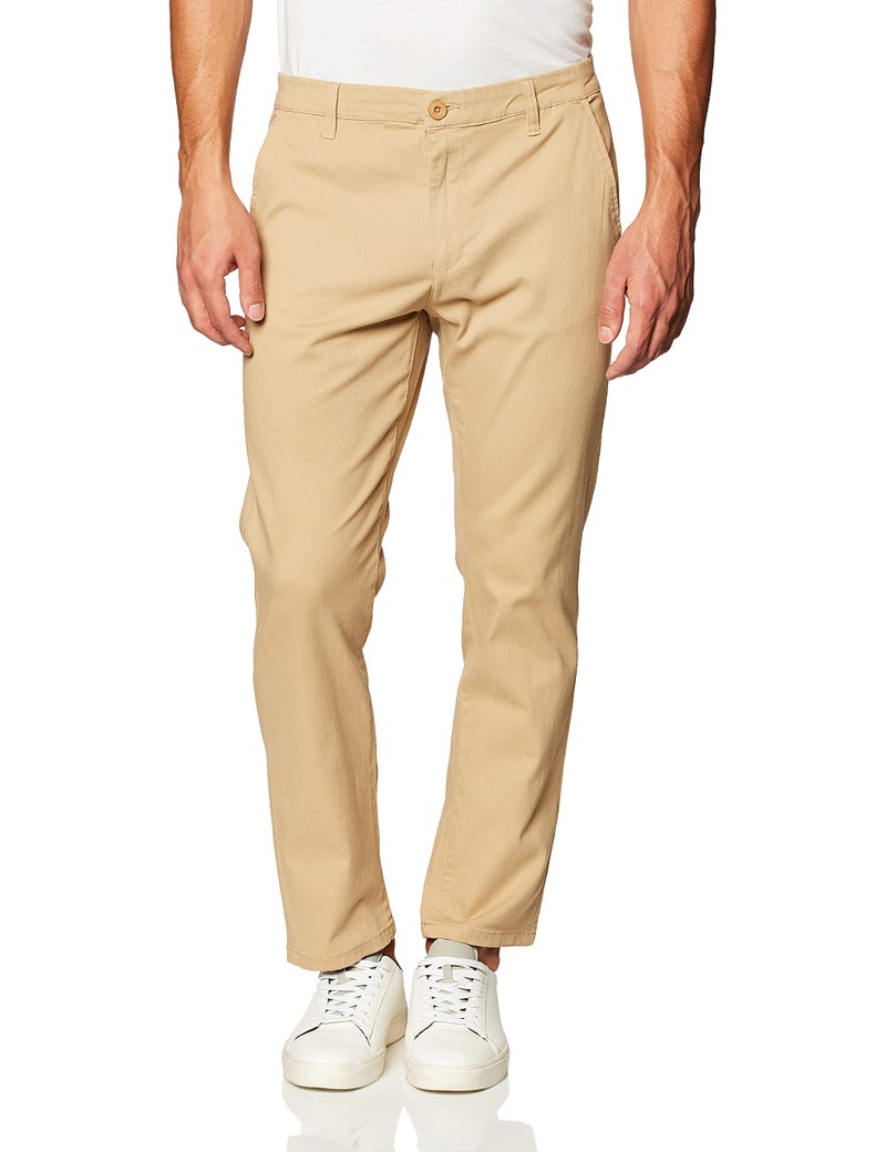 WT02 Men's Long Basic Stretch Skinny Chino Pant, Light Khaki(New), 34X32 - Image 4