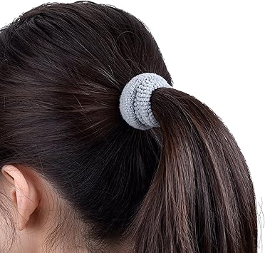 eBoot 5 Pieces Large Hair Ties Bands Rope Seamless Cotton Stretch Ponytail Holders Headband for Thick Heavy Long and Curly Hair Multicolor - Image 3