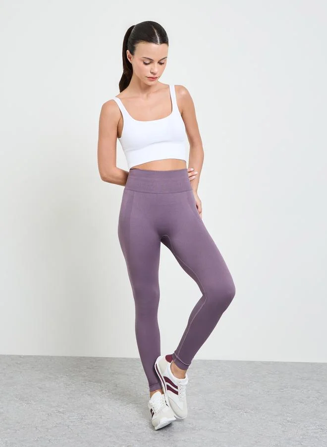 ستايلي اكتيف White Rib Texture Broad Underband Padded Sports Bra - Medium Support