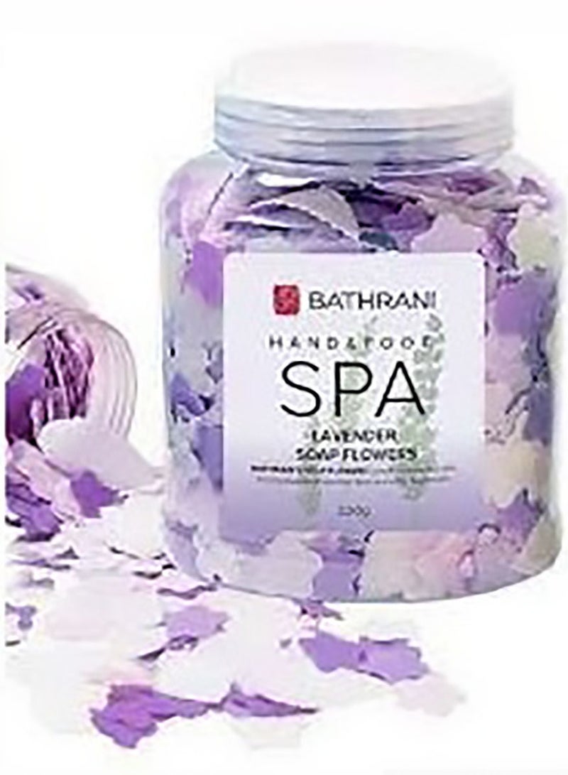 BATHRANI Spa Soap Flowers For Hands, Feet And Body Lavender Scent 220g - Image 1