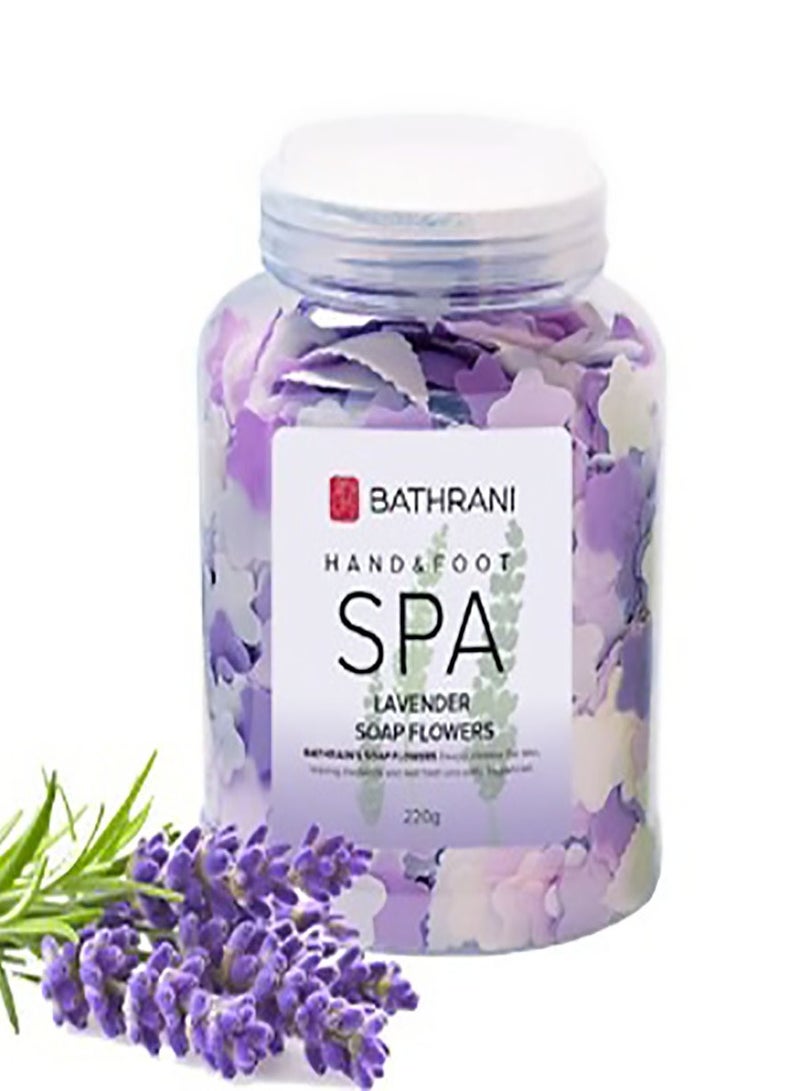 BATHRANI Spa Soap Flowers For Hands, Feet And Body Lavender Scent 220g - Image 2