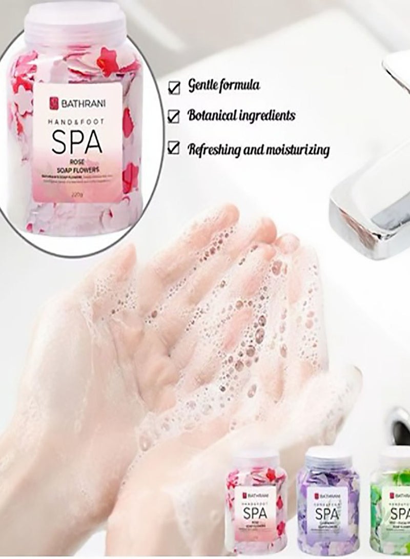 BATHRANI Spa Soap Flowers For Hands, Feet And Body Lavender Scent 220g - Image 3