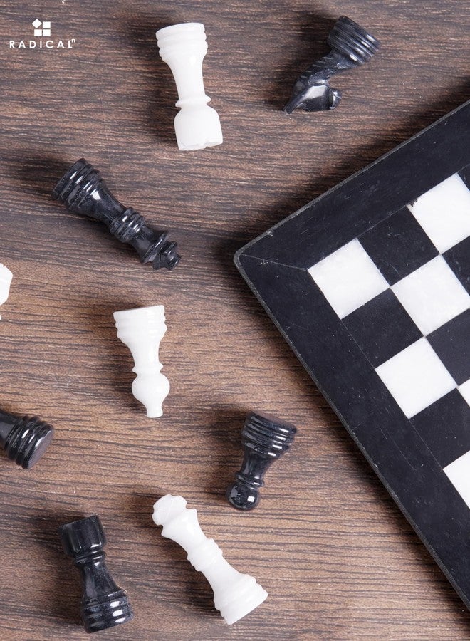 Radicaln Marble Chess Set 12" Inches Black & White Handmade Classic Family Board Games for Adults, Luxury Marble Chess Board & Pieces for Gifts, Adult Board Game - Image 3