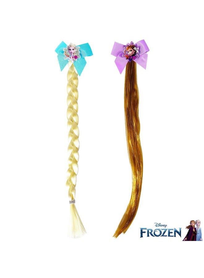 Luv Her Frozen 2 BFF Elsa and Anna Faux Hair Braid Elastic Pony Set - Image 5