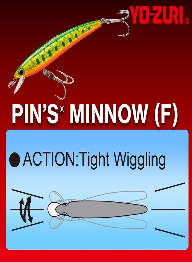 DUEL Yo-Zuri F1162-M176 Pins Minnow Floating Diver Lure, Green Gold, 70mm 2-3/4" - Image 3