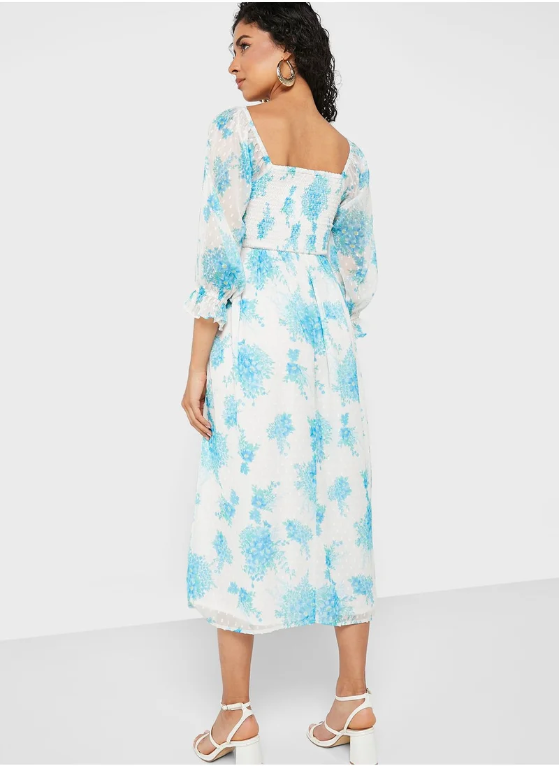 Miss Selfridge Floral Print Ruffle Dress