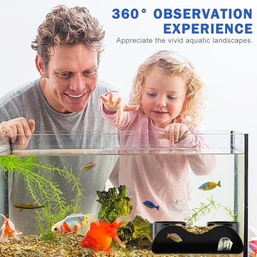 Ranjaner Aquarium Underground Tunnel Cave, Clear Viewing Window for Fish & Shrimp Under Gravel, Decorative Hideout for Corydora Catfish, Kuhli Loach(Black,Size:7inch) - Image 5
