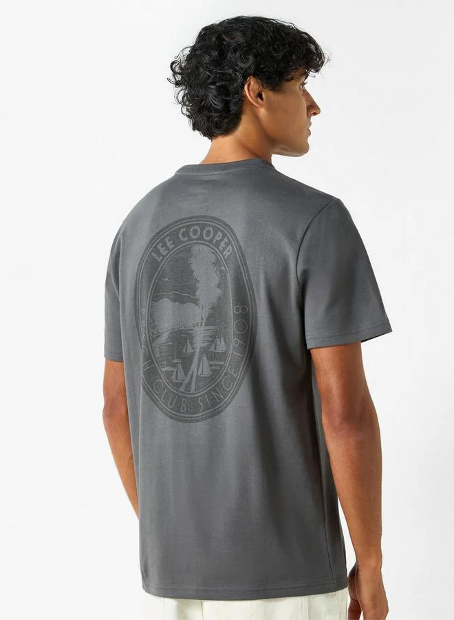 Lee Cooper Lee Cooper Logo Print Crew Neck T-shirt with Short Sleeves