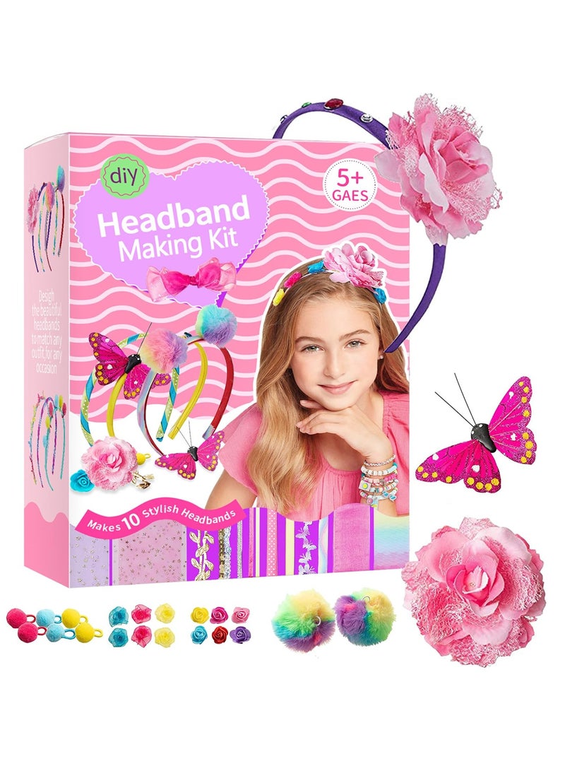 Mordely Headband Making Kit - DIY Headband Making Kit for Girls, Fashion Crafts Set for Girls, Girls Hair Accessories for Kids Ages 4-8, Arts and Crafts for Kids Ages 8-12. - Image 1