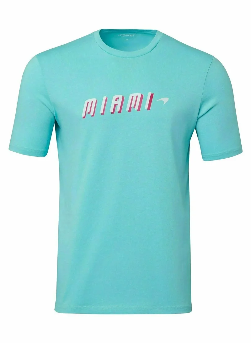 Mclaren AQUA SKY McLaren F1 Men's Miami Neon Graphic T-Shirt for Men | Best Price UAE
