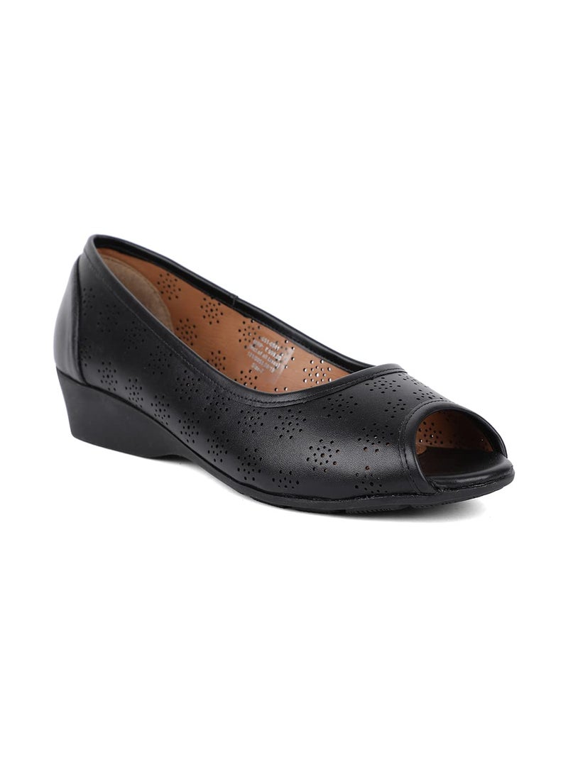 Bata Sarina Peeptoe Women's Black Heels - 8 UK (6516941) - Image 1