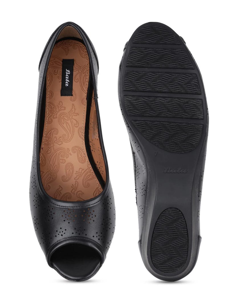 Bata Sarina Peeptoe Women's Black Heels - 8 UK (6516941) - Image 4