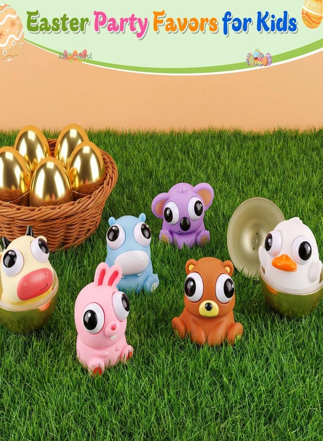 Gralima 6 Pack Jumbo 4" Golden Easter Eggs Fillers with Popping Eyes Fidget Toys, Easter Basket Stuffers Stress Relief Toys for Kids, Easter Eggs Hunt Party Favors Classroom Prizes - Image 4