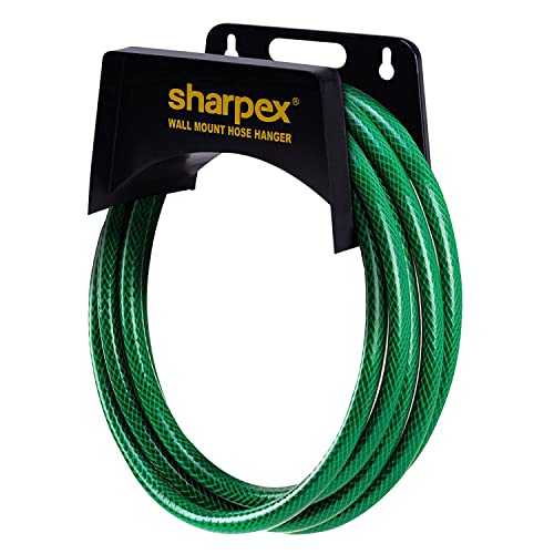 Sharpex Garden Steel Material Hose Hanger | Wall Mounted Watering Hose Holders | Heavy Duty Portable Irrigation Hose Hanger Only (Black) - Image 1