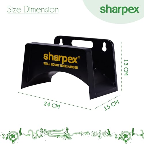 Sharpex Garden Steel Material Hose Hanger | Wall Mounted Watering Hose Holders | Heavy Duty Portable Irrigation Hose Hanger Only (Black) - Image 5