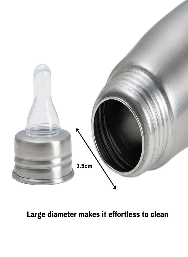 Cuteably Baby 304 Grade Steel Bottle with Advanced Anti Colic Valve, BPA Free, Soft Silicone Teat, Wide Neck for Babies/Infants/Newborns (200 ML) - Image 3