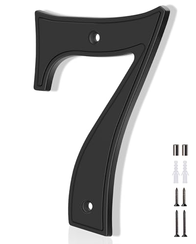 Emotionlite House Numbers 7, Emotionlite House Address Numbers, Black Large Modern House Numbers for Outside, Metal Mailbox Number, 5" Zinc Alloy Style - Image 1