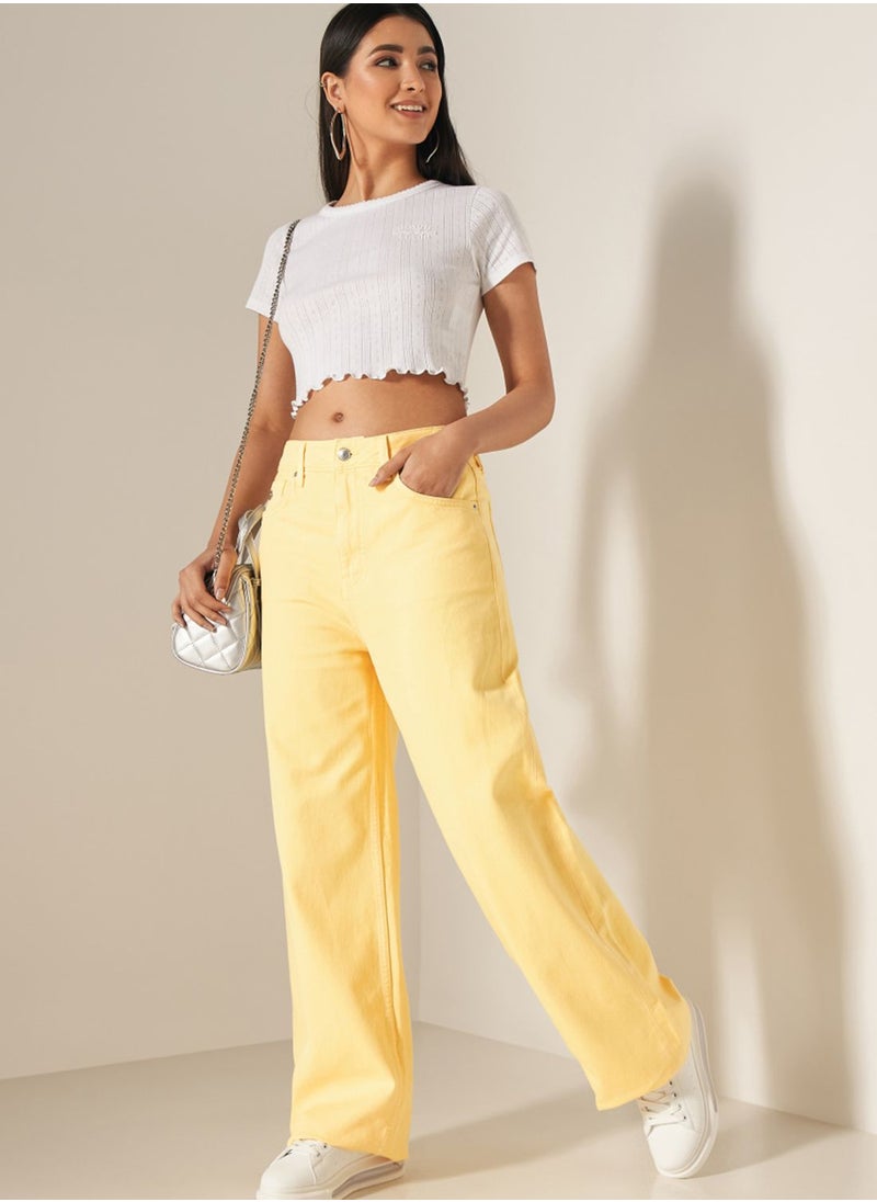 Lee Cooper - Embroidered Logo Crop T-Shirt - Image 1