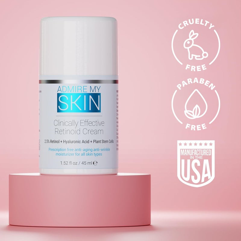 Admire My Skin Potent Retinoid Cream - Anti Aging Retinol Cream Moisturizer to Help Clear Acne Prone Skin, Eliminate Wrinkles and Provide You With That Healthy Youthful Glow - Image 2