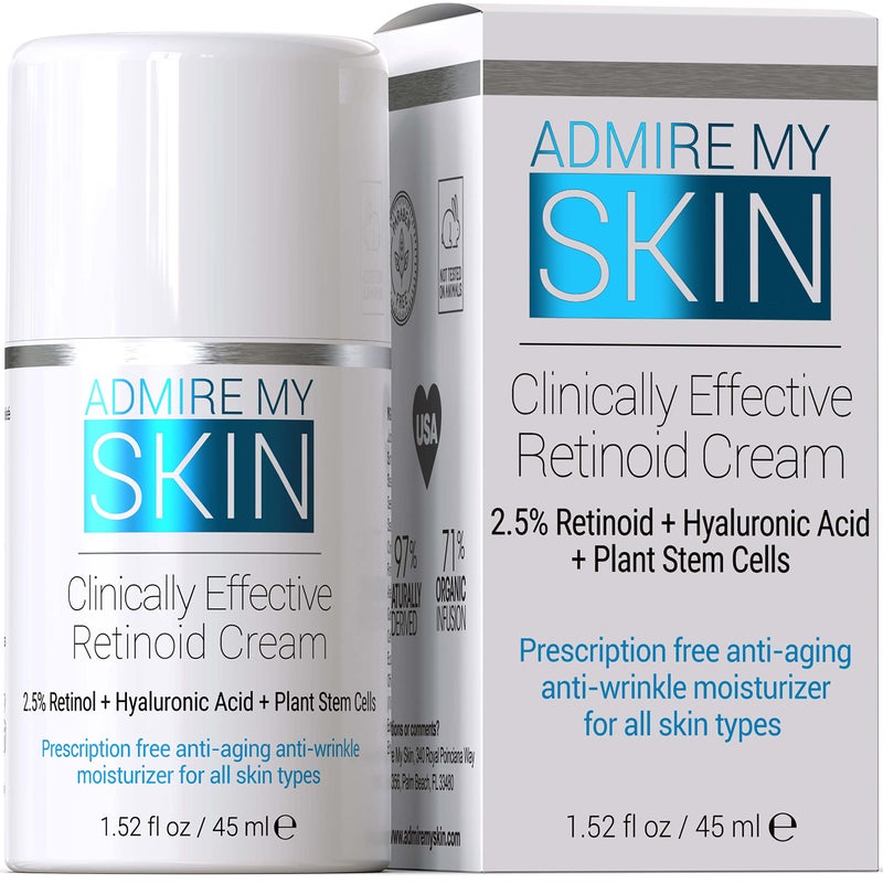 Admire My Skin Potent Retinoid Cream - Anti Aging Retinol Cream Moisturizer to Help Clear Acne Prone Skin, Eliminate Wrinkles and Provide You With That Healthy Youthful Glow - Image 1