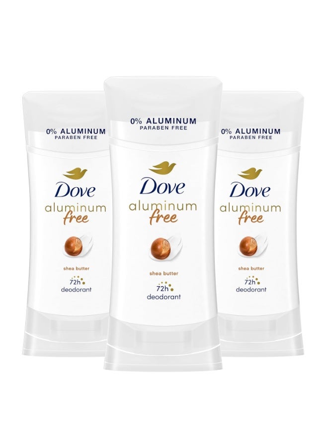 Dove Dove Aluminum Free Deodorant for Women 3 Count Shea Butter 72 hour odor protection 2.6 oz - Image 1