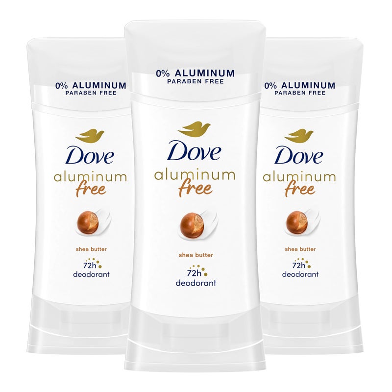 Dove مزيل عرق دوف خالي من الألمنيوم للنساء 3 قطع زبدة الشيا حماية من الروائح لمدة 72 ساعة 2.6 أونصة - Image 1