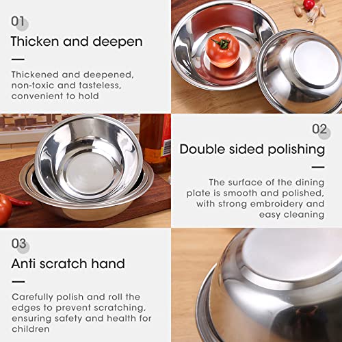 ASIBT Heavy Duty Stainless Steel Mirror Finish Commercial Restaurant Mixing Bowl 3 Quart (Set of 3) - Image 2