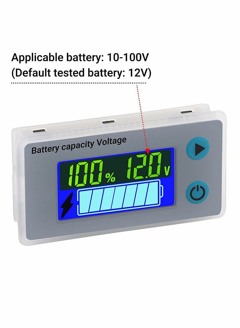 Battery Capacity Monitor 10 100V 24V 36V 48V Digital Battery Status Tester Meter Remaining Percentage Level Voltage Fahrenheit Temperature Power Indicator Panel Gauge for Marine RV - Image 4