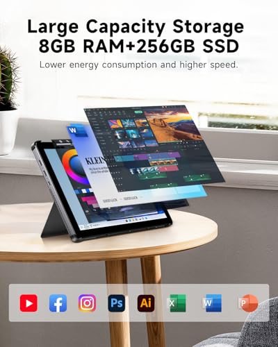 CHUWI Hi10 X2 Windows 11 Tablet 10.1'', Intel Core i3 (up to 3.9GHz), 8GB RAM 256GB SSD, Windows Tablet PC, 4K Micro HDMI, WiFi 6, BT 5.3, USB 3.2, Dual Cameras, Type C, with Case - Image 4