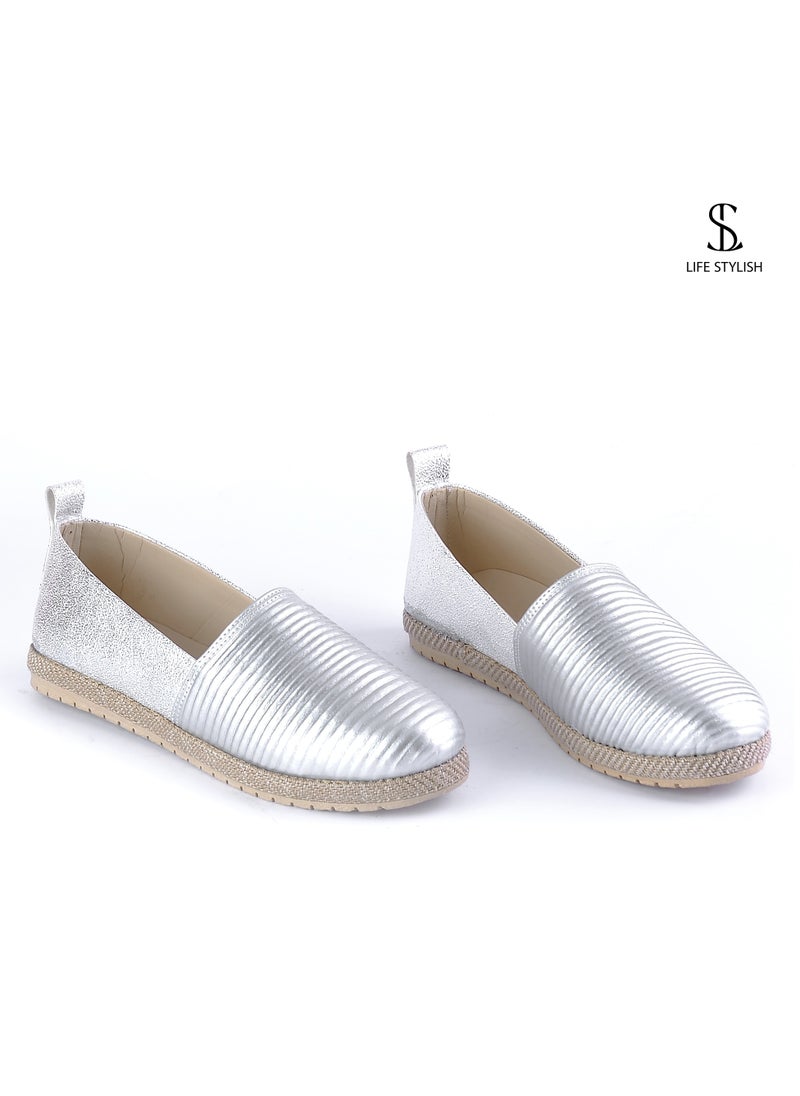 LIFESTYLISH - BN-80 Ballerina Flat Stylish \… - Silver - Image 1