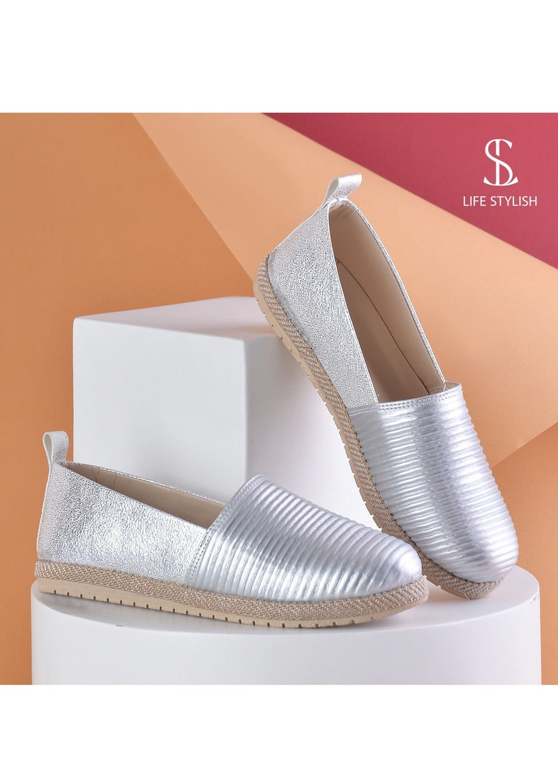 LIFESTYLISH - BN-80 Ballerina Flat Stylish \… - Silver - Image 1