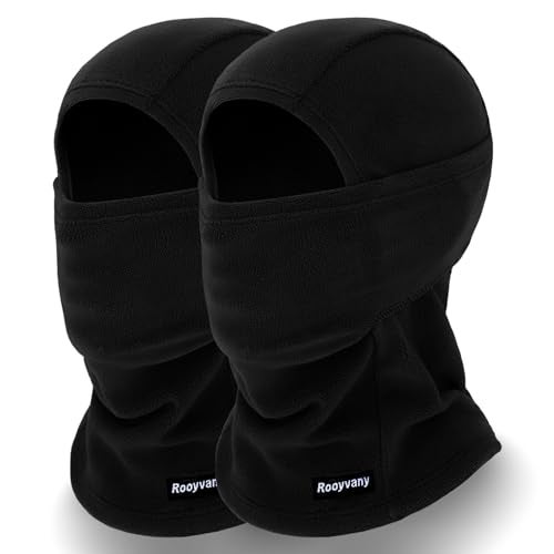 rooyvany 2 Pack Fleece Balaclava Ski Mask for Men&Women,Warm/Soft/Windproof/Lightweight Winter Face Mask for Skiing/Snowboarding/Cycling (Black/Black) - Image 1