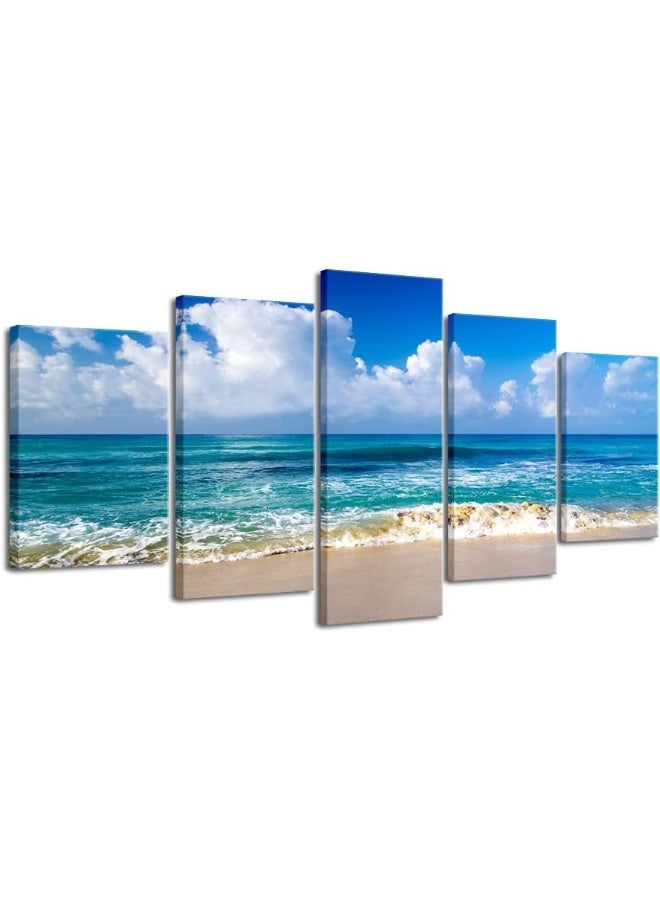 Pyradecor Seaside Extra Large Canvas Prints Wall Art - Image 1