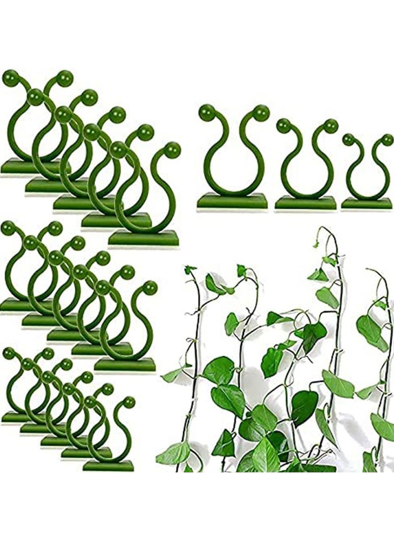 HomarKet 120 PCS Plant Vine Climbing Wall Fixture Clips - Green 3 Different Size Plant Support Plant Fixer Self-Adhesive Sticky Hook Plant Vine Traction Vines Fixing Clip Vines Holder (Green)  - Image 1