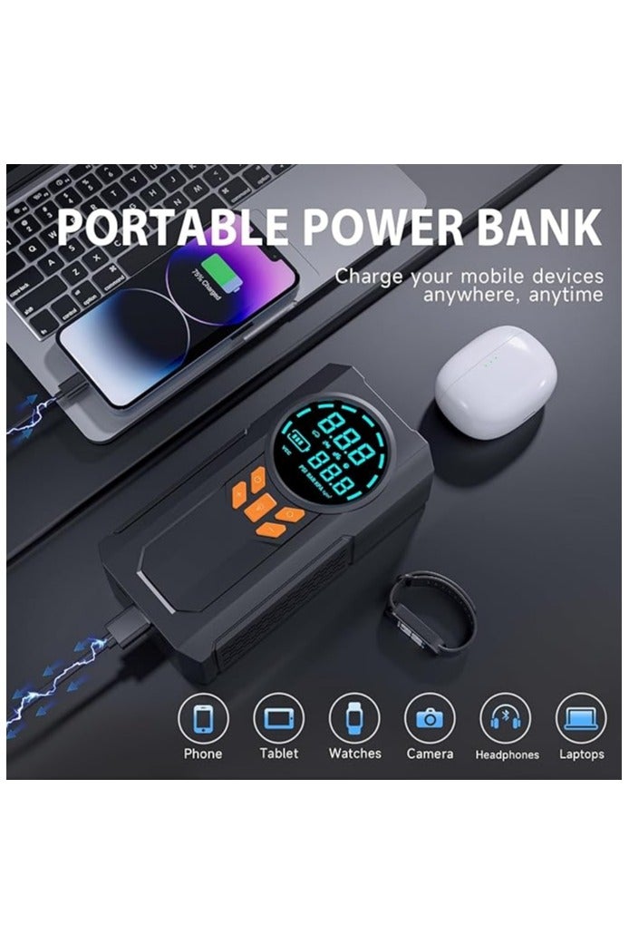 فيبكا Jump Starter with Air Compressor, 5000A 160PSI Battery Jumper Starter Portable (9.0 Gas/8.0L Diesel), 12V Jump Box Car Battery Jump Starter with Smart Jumper Cables, LED Light, LCD Display-JN088D - Image 4