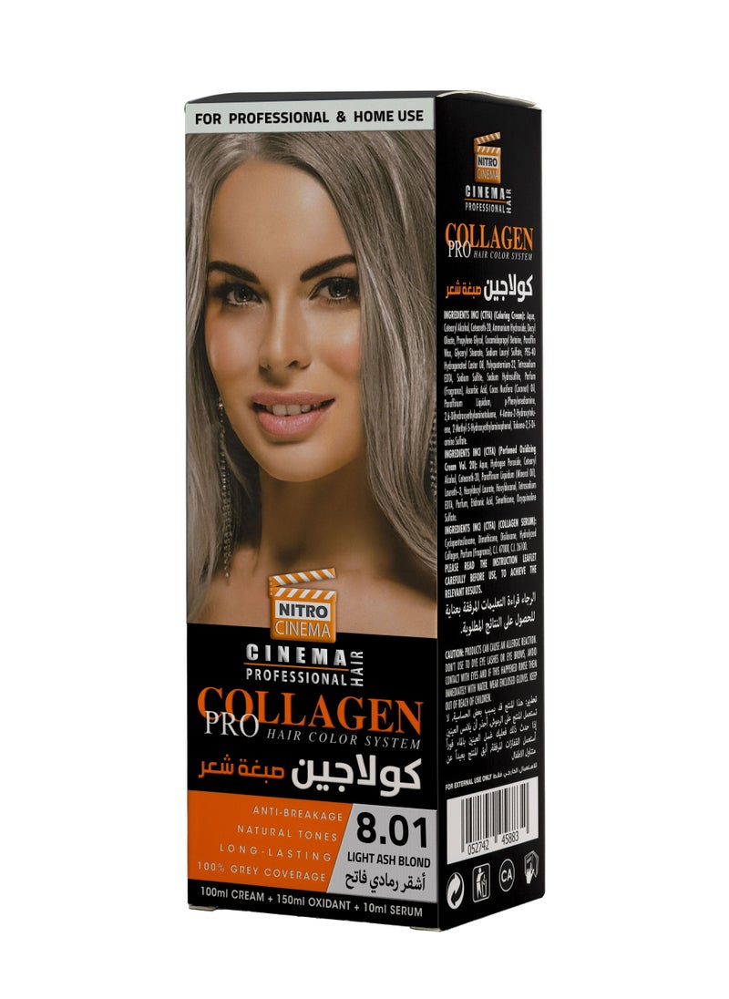 نيترو سينما  كولاجين صبغة شعر  لون أشقر رمادي فاتح 8.01  - Image 1