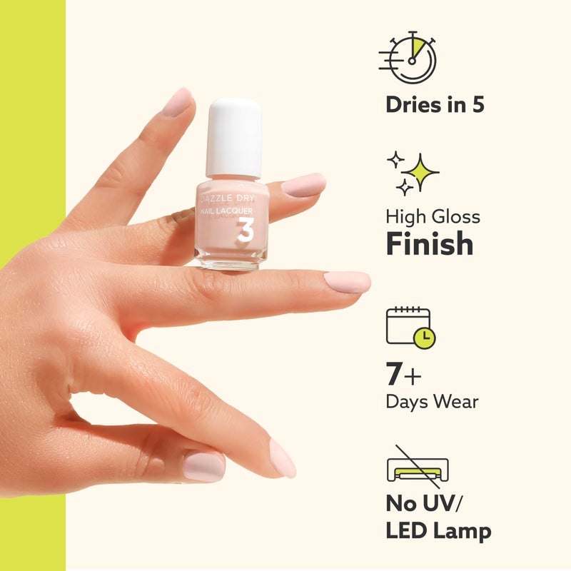 Dazzle Dry Mini Kit 4 Step System - Raspberry Rush, a full coverage raspberry with purple undertones. (5 Piece Kit / 5 Manicures) - Image 5