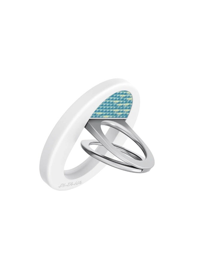 Pitaka MagEZ Grip 3 Magnetic Phone Ring Stand, Ultra-Slim Aramid Fiber & Zinc Alloy Grip with 360° Rotation, Secure Magnetic Attachment, Stand & One-Handed Use – Lucid Blue - Image 1