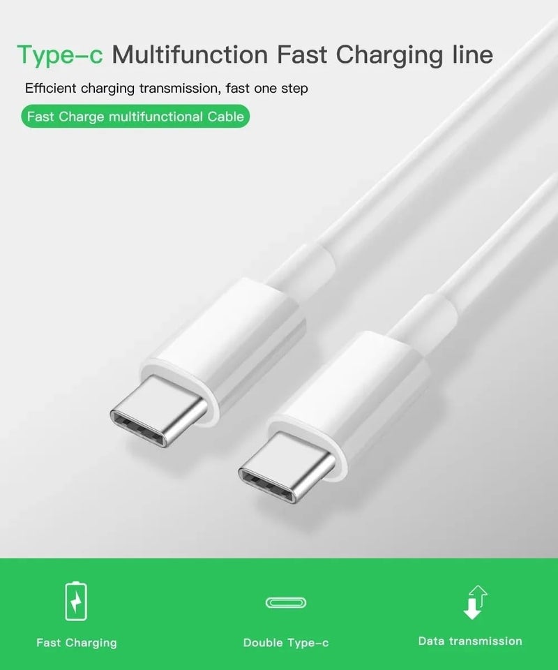 Punnkk Type C to C Fast Charging USB C Cable High-Speed Data Transfer & Power Delivery, for Galaxy A06,F06,A16,M05s,A25,S25,M15,F15,A15,A14,M14,F14,M34,F34,S23 Type-C Cord, White - Image 2