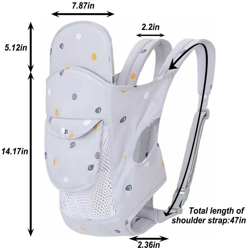 KASTWAVE 4-in-1 Baby Carrier Newborn to Toddler, Soft Baby Wrap Carrier for Newborn,Shoulder Strap Grid Breathable Infant Sling,Carrier Toddler Carrier Baby Wraps Carrier forGirl and Boy 8-45 lbs（Grey） - Image 3
