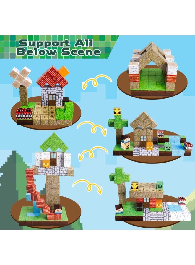 Magnetic Blocks-100PCS Magnetic Building Blocks, Magnetic Tiles Kids Build Cubes Upgraded STEM Game Toys, Christmas Birthday Gifts for Boys & Girls Ages 3+ - Image 3