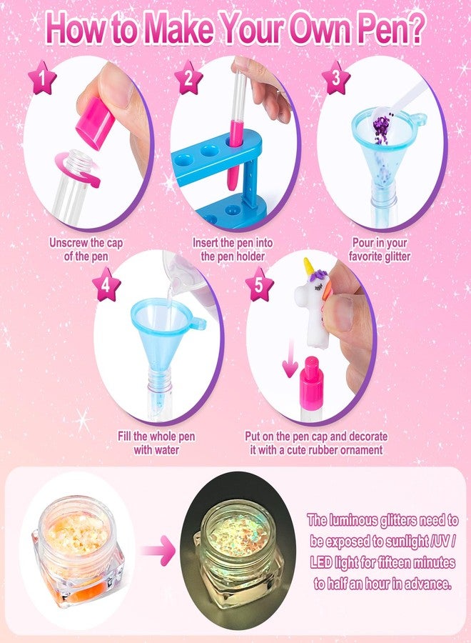 Subao 55+ DIY Glitter Gel Pens Making Kit,Pen Creator Studio,Make Your Own 15 Sparkly Cute Pens,Creative Arts and Crafts for Kids Ages 5 6 7 8,Birthday Christmas Gifts for Girls 9 10 11 12 Years Old - Image 3