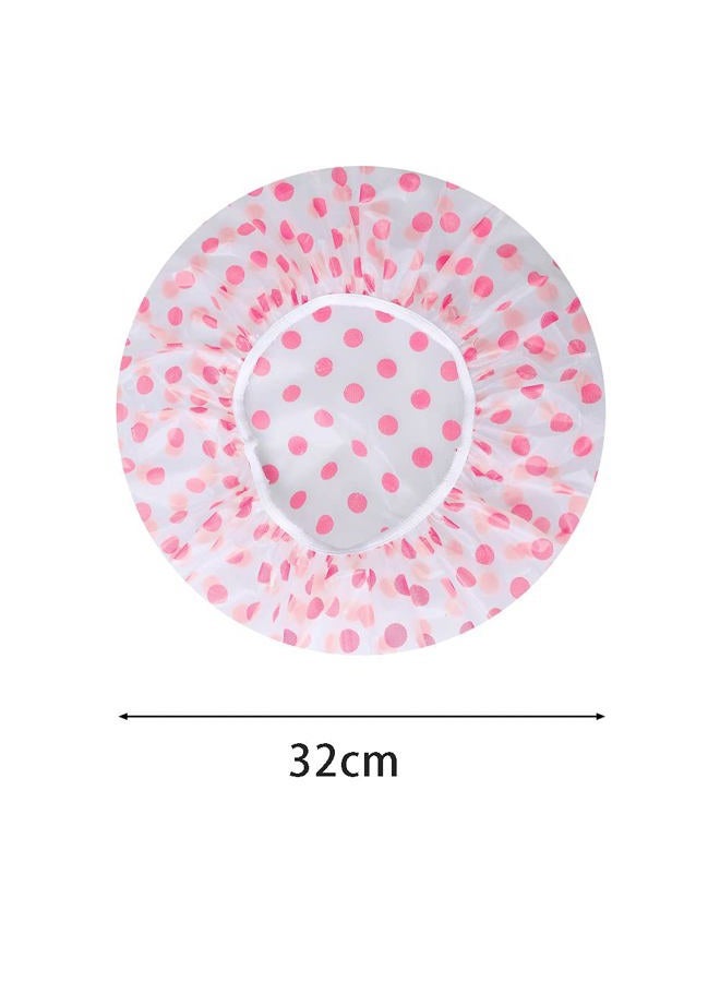 Pengxiaomei Large Shower Caps, 3 Pcs Waterproof Bath Caps Plastic Reusable Shower Caps Elastic Band Bath Hair Hat for Women Ladies - Image 3